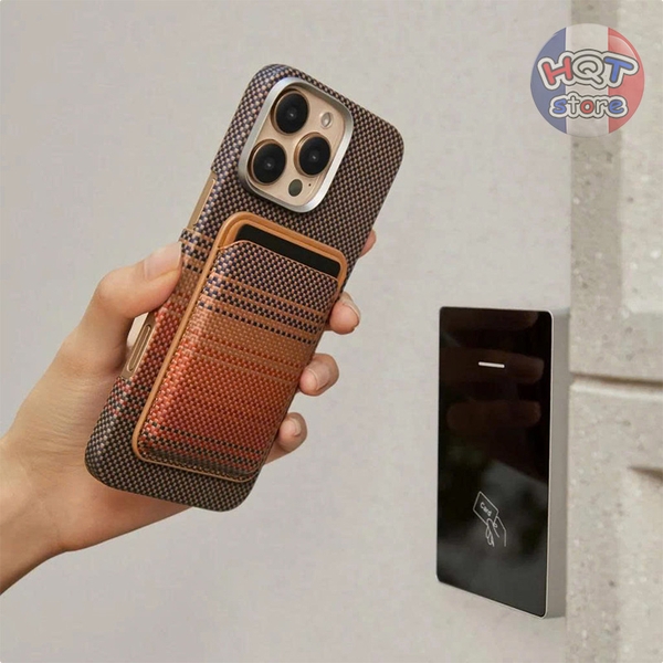 Ví Pitaka Magnetic Woven Wallet hít nam châm Magsafe