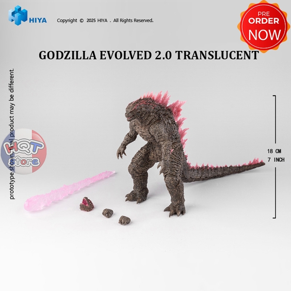 Mô hình Godzilla Evolved 2.0 Translucent HIYA Exquisite Basic Action Figure