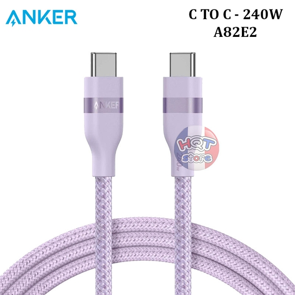 Cáp sạc nhanh C to C 240W ANKER Durable A82E2 dây dù chống đứt gãy