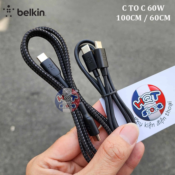 Cáp sạc nhanh C to C Belkin 60W 100cm / 60cm cho iPhone 15 Series