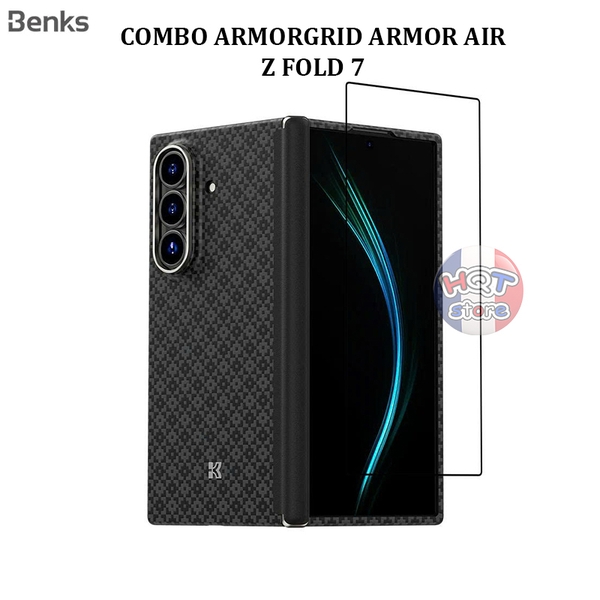 Combo kính ốp carbon Benks ArmorGrid ArmorAir Case Samsung Z Fold 7