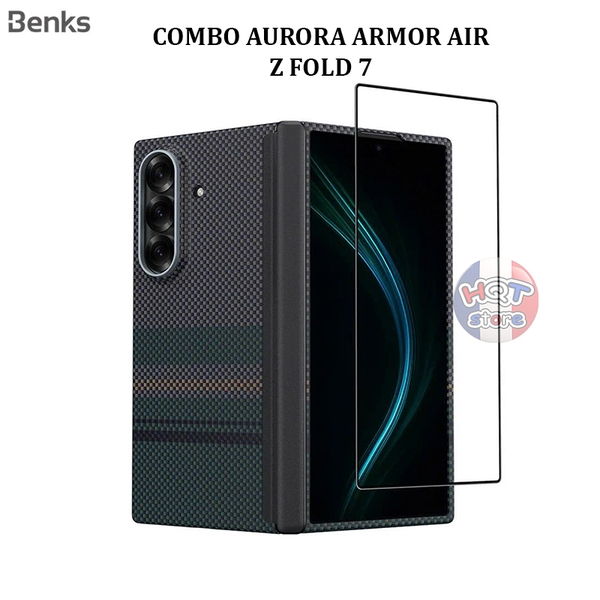 Combo kính ốp lưng carbon Benks Aurora ArmorAir Case Samsung Z Fold 7