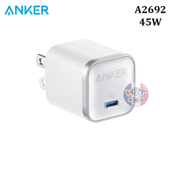 Củ sạc nhanh Anker Nano 45W GaN A2692 PD chân gập nhỏ gọn