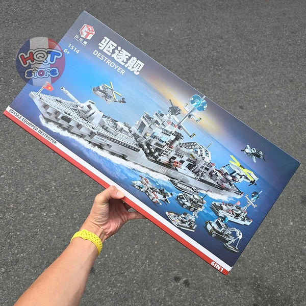 Đồ chơi mô hình lắp ráp Tàu Chiến Destroyer 1514 dài 70cm 1134 mảnh