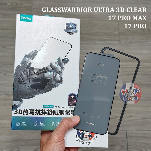 Kính Benks GlassWarrior Ultra 3D Clear iPhone 17 Pro Max 17 Pro