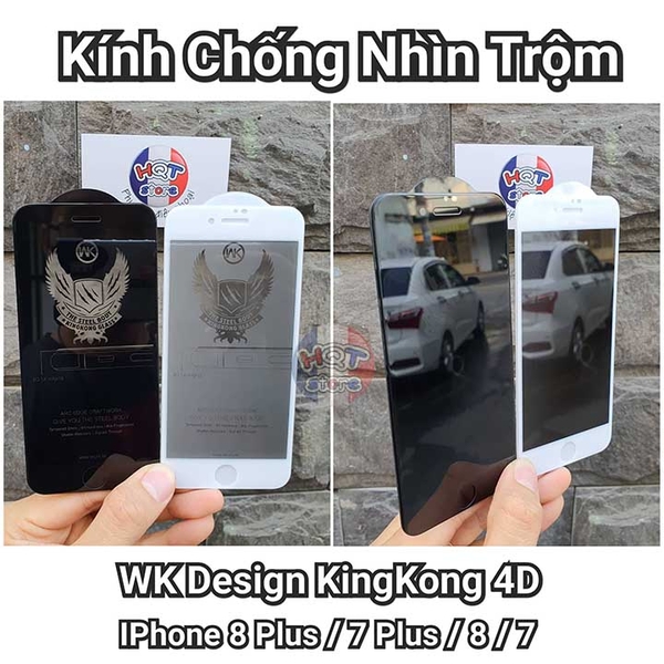 Kính chống nhìn trộm WK Design Kingkong 4D IPhone 8Plus 7Plus 8 7
