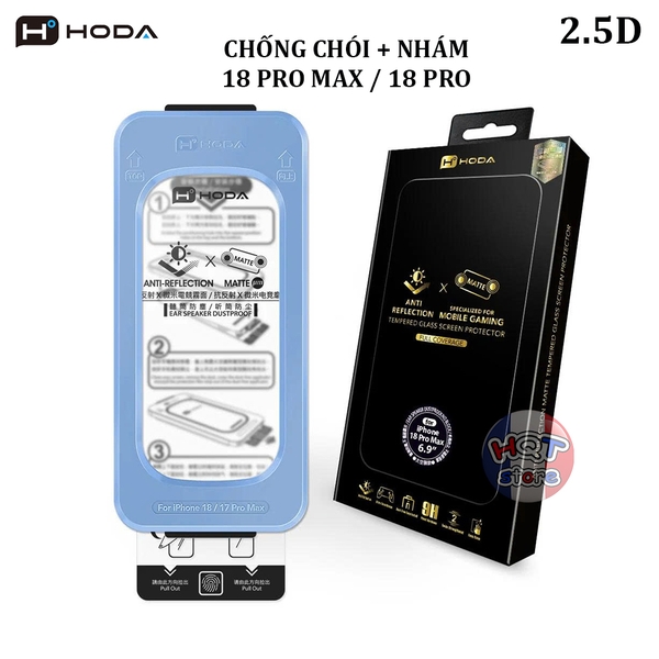 Kính chói nhám HODA 2.5D 2in1 AR Matte IPhone 18 Pro Max / 18