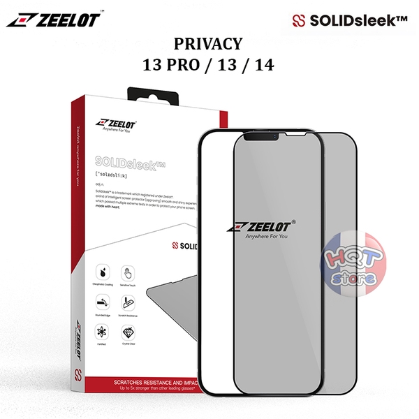 Kính chống nhìn trộm ZEELOT SOLIDsleek Privacy IPhone 13 Pro / 13 / 14