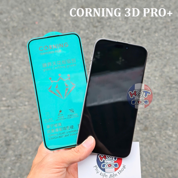Kính Cường Lực Corning 3D Pro+ iPhone 14 15 16E 16 Pro Max / Pro / Plus