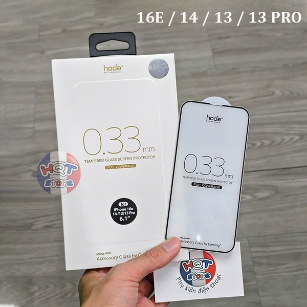 Kính cường lực full màn hình HODA CORNING IPhone 16E / 14 / 13 / 13 Pro
