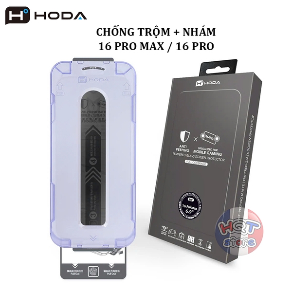 Kính cường lực HODA 2in1 ANTI-PEEPING + MATTE IPhone 16 Pro Max 16 Pro