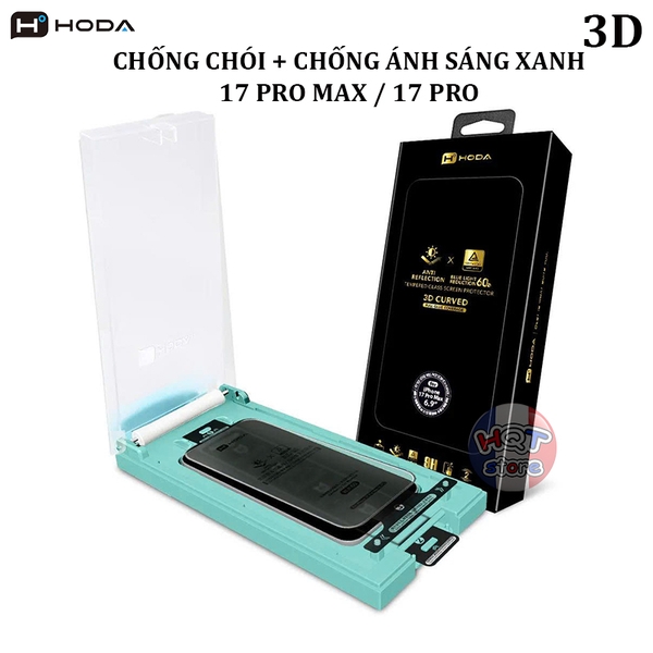 Kính cường lực HODA 3D 2in1 AR + AB TUV BLR60 IPhone 17 Pro Max 17 Pro