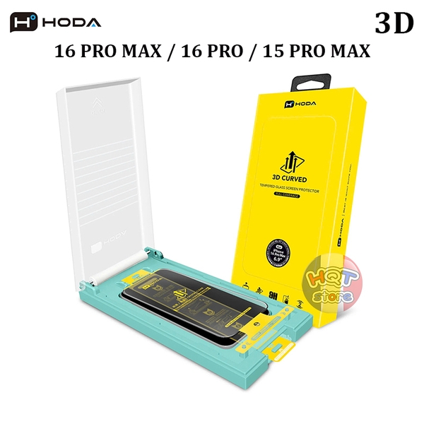 Kính cường lực HODA 3D Curved Clear iPhone 16 Pro Max 16Pro 15 Pro Max