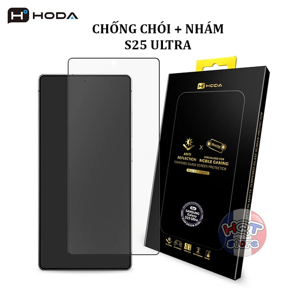 Kính cường lực nhám chống chói HODA 2in1 AR + Matte cho S25 Ultra