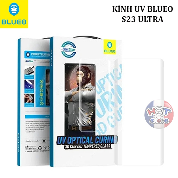 Kính cường lực trong suốt full keo UV BLUEO cho Samsung S23 Ultra