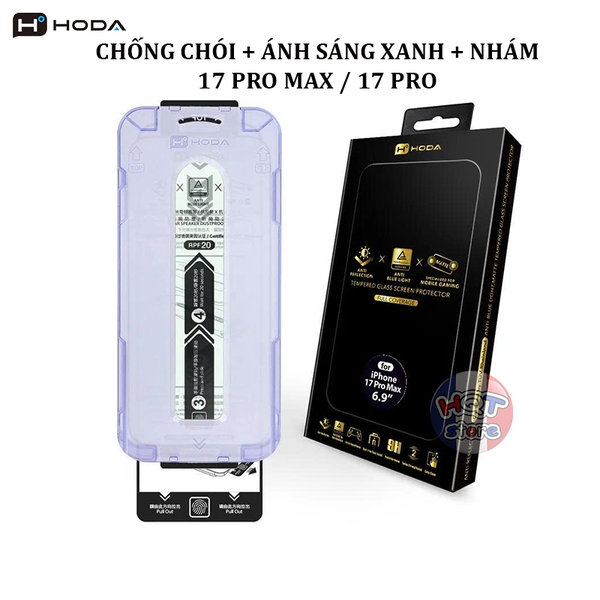 Kính HODA 2.5D 3in1 AB TUV Matte AR iPhone 17 Pro Max / 17 Pro