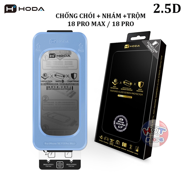 Kính HODA 2.5D 3in1 Anti-Peep Matte AR iPhone 18 Pro Max / Pro
