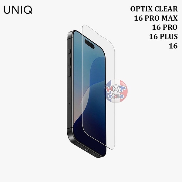 Kính không viền UNIQ Optix Clear iPhone 16 Pro Max 16 Pro 16 Plus 16