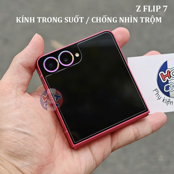 Kính màn hình ngoài trong suốt / chống nhìn trộm cho Galaxy Z Flip 7