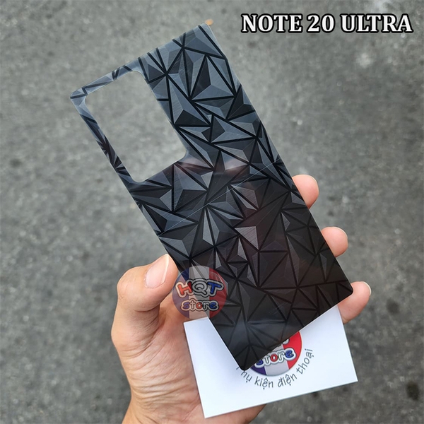 Miếng dán mặt lưng 3D vân kim cương cho Note 20 Ultra (5G) trong suốt