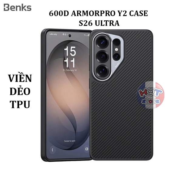 Ốp carbon Benks 600D ArmorPro Y2 Case Samsung S26 Ultra