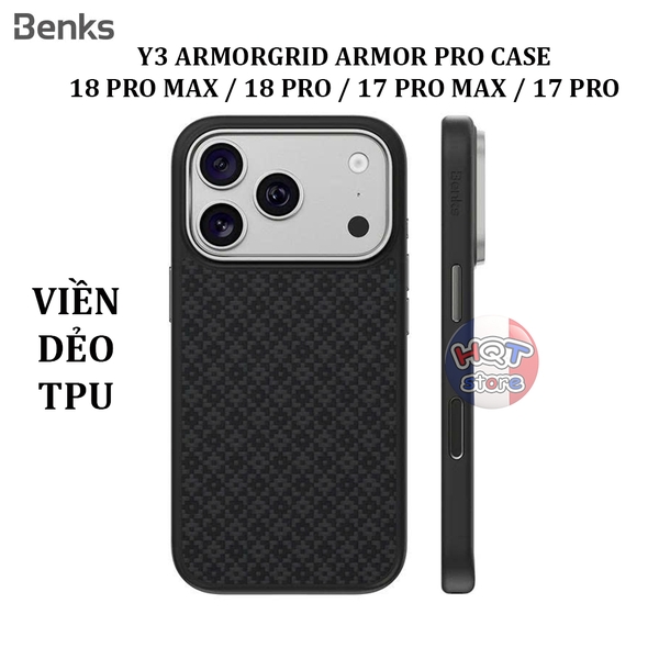 Ốp Carbon Benks ArmorGrid Pro Y3 Case iPhone 18 Pro Max / 17