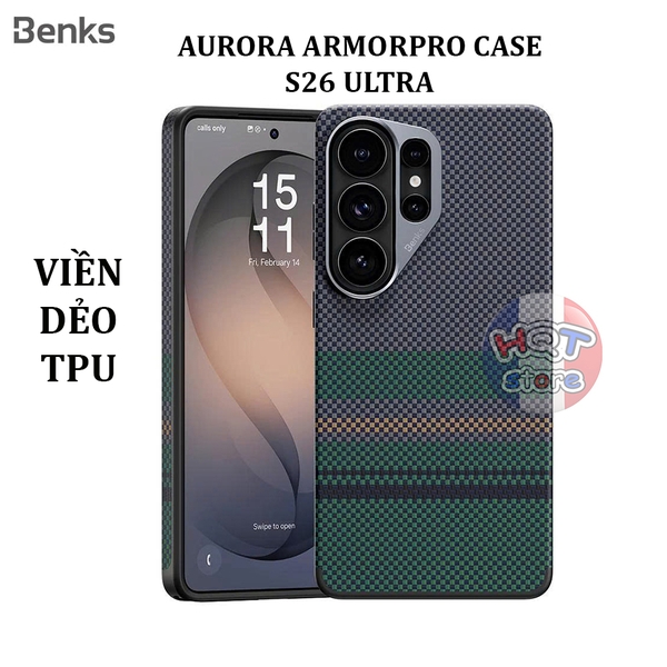 Ốp carbon Benks Aurora ArmorPro Y1 Case Samsung S26 Ultra