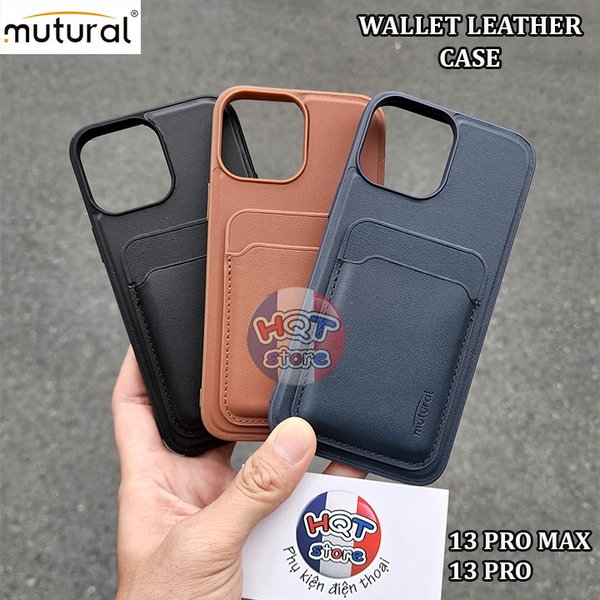 Ốp Da Ví Magsafe Mutural Wallet Leather Case IPhone 13 Pro Max 13 Pro