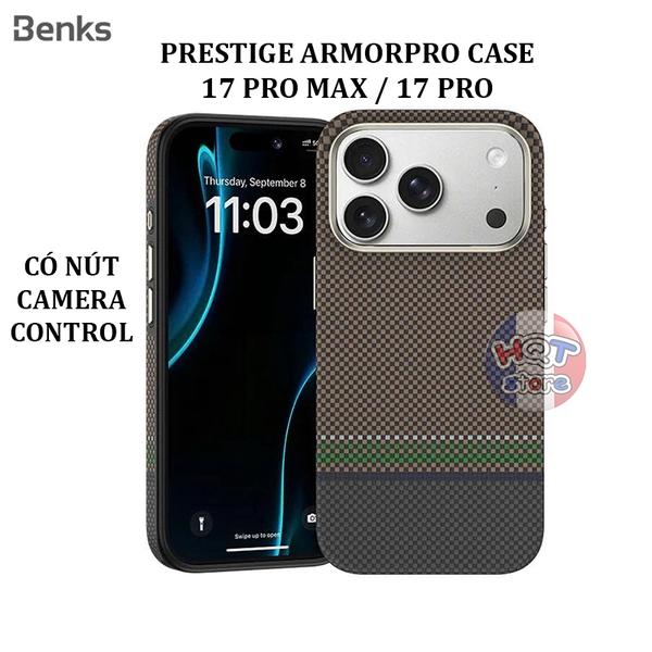 Ốp lưng carbon Benks Prestige ArmorPro Case iPhone 17 Pro Max / 17 Pro