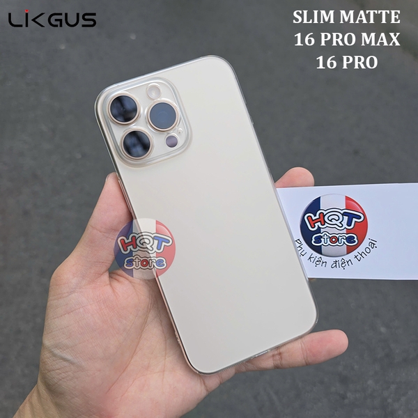 Ốp lưng cứng mỏng nhám Likgus Slim Matte iPhone 16 Pro Max 16Pro