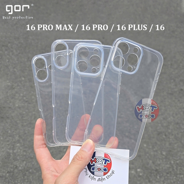 Ốp lưng dẻo trong suốt Gor Nature IPhone 16 Pro Max 16 Pro 16 Plus 16