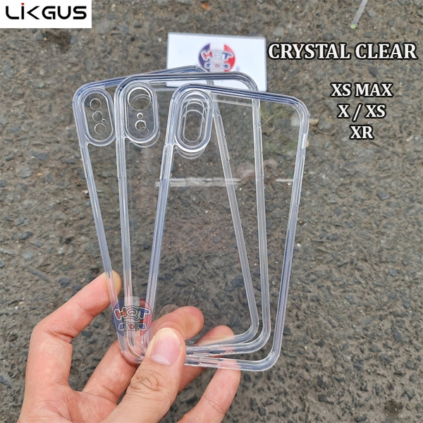 Ốp lưng kính trong suốt Likgus Crystal cho IPhone XS Max / XS / X / XR