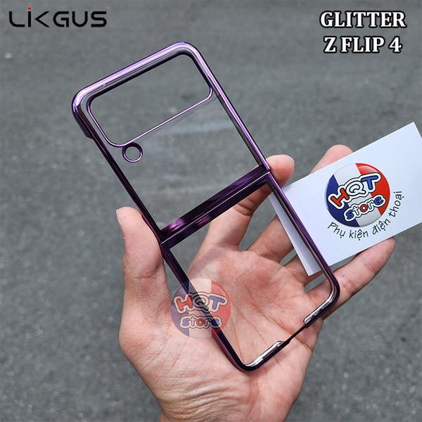 Ốp lưng mỏng trong suốt viền màu Likgus Glitter Case Galaxy Z Flip 4