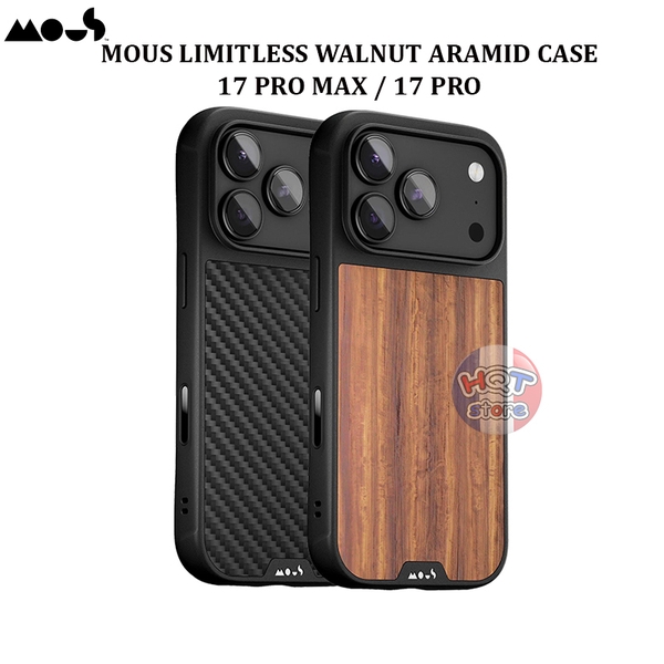 Ốp lưng Mous Limitless Walnut Aramid Case iPhone 17 Pro Max 17Pro