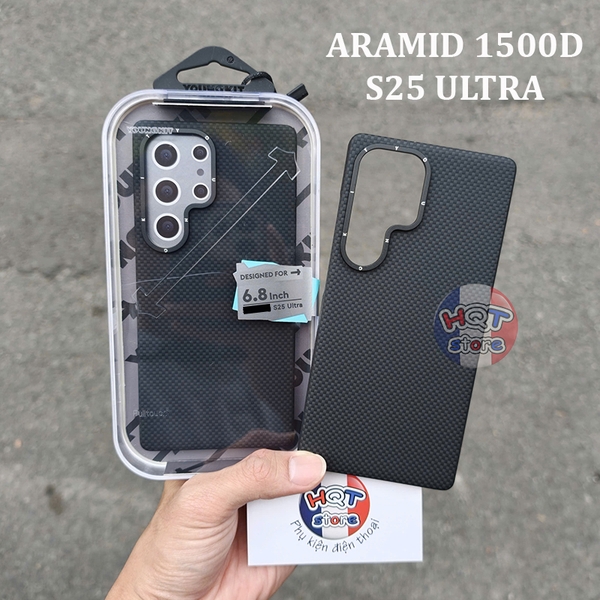 Ốp lưng sợi carbon Youngkit Aramid 1500D Case cho Samsung S25 Ultra