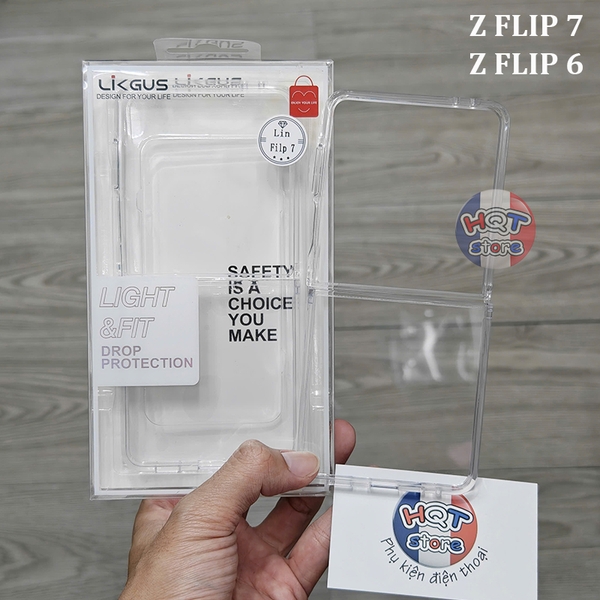 Ốp lưng trong suốt viền dẻo Likgus Zero cho Z Flip 7 / Z Flip 6
