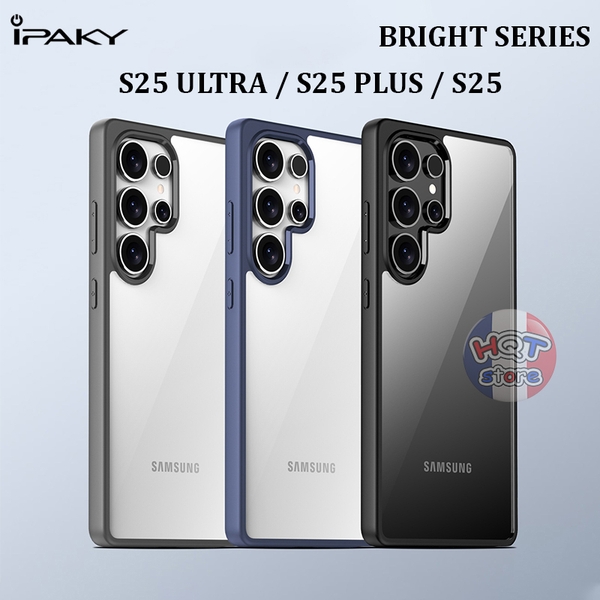 Ốp lưng trong suốt viền mỏng IPaky Bright S25 Ultra / S25 Plus / S25