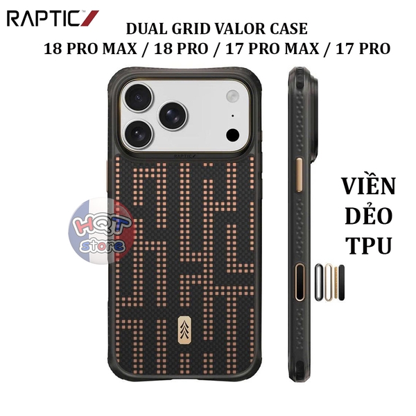 Ốp Raptic Aramid Dual Grid Valor iPhone 18 Pro Max / Pro / 17 Pro Max