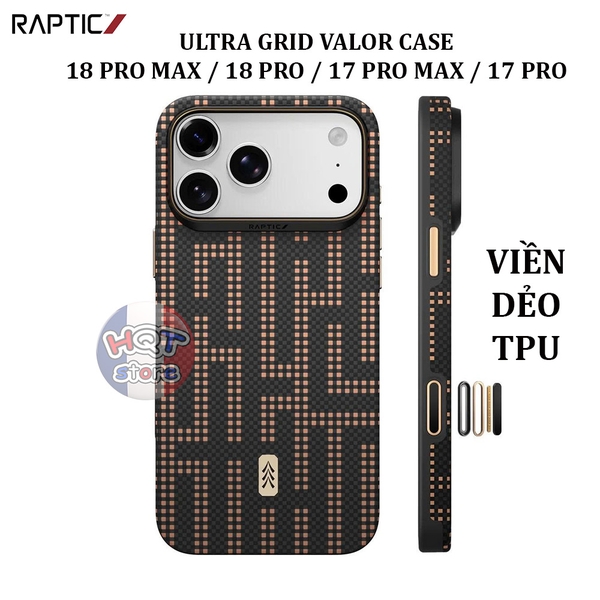 Ốp Raptic Aramid Ultra Grid Valor iPhone 18 Pro Max / Pro / 17