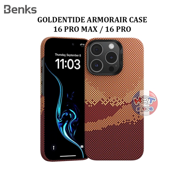 Ốp sợi carbon Benks GoldenTide ArmorAir Case IPhone 16 Pro Max 16 Pro