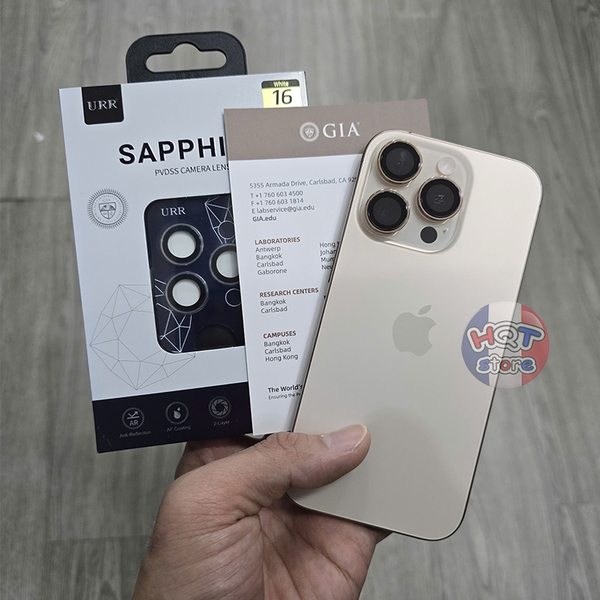 Ốp viền kính bảo vệ Camera URR Sapphire GIA IPhone 16 Pro Max / 16 Pro