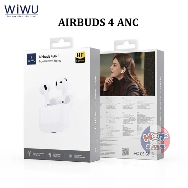 Tai nghe Bluetooth WiWU Airbuds 4 ANC (tặng kèm ốp lưng)