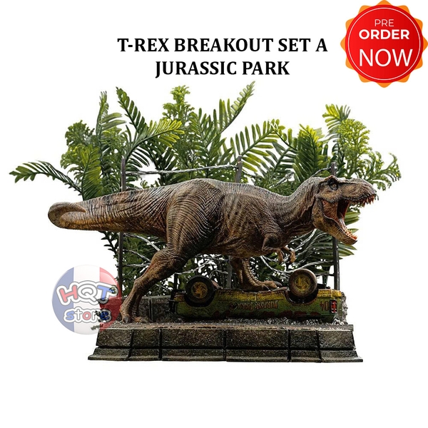 Mô hình T-Rex Breakout Set A Jurassic Park Iron Studios
