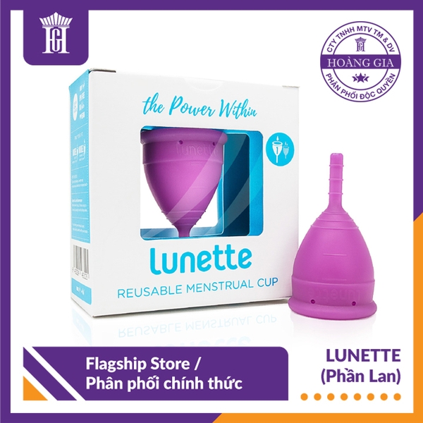 Cốc nguyệt san Lunette - Hàng chính hãng nhập khẩu Phần Lan - Màu Tím Hộp vuông