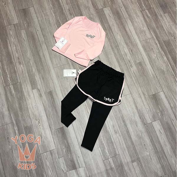 ĐỒ TẬP YOGA CHO BÉ GÁI - BỘ BLACK PINK