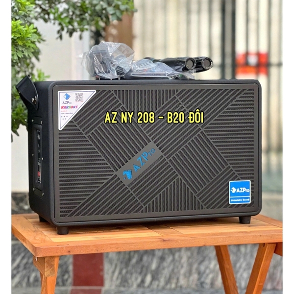 LOA XÁCH TAY AZPRO NY208 BASS ĐÔI 20CM