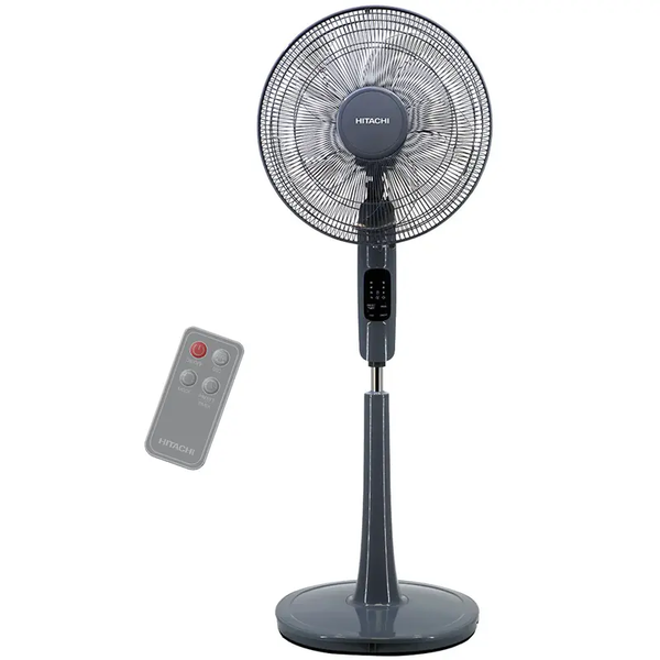 Quạt cây 5 cánh động cơ AC Hitachi LF-A6RCGN-xám-có điều khiển