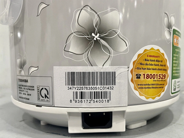 Nồi cơm điện Toshiba nắp gài 1 lít RC-10JFM(H)VN