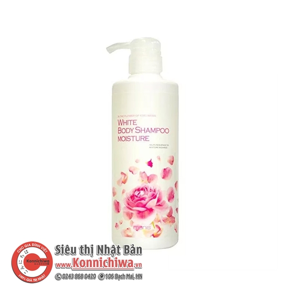 sua-tam-manis-white-body-shampoo-chai-450ml-moisture-hong-hang-noi-dia-nhat-ban-