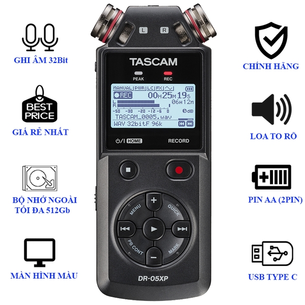 Máy Ghi Âm TASCAM DR-05XP